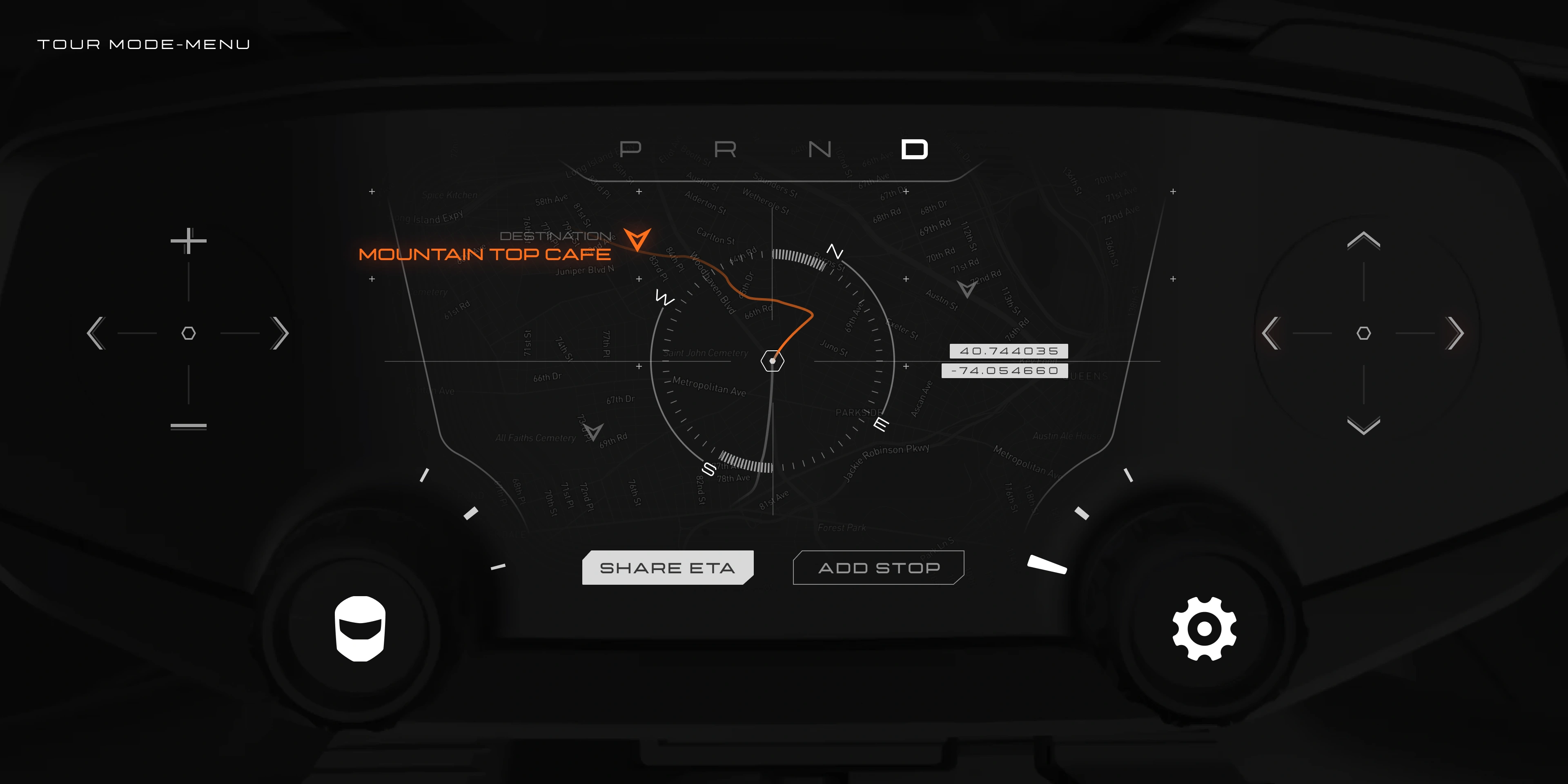 Corvette CX steering wheel map UI